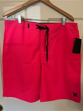 Men's Hurley Pink Swim Trunks